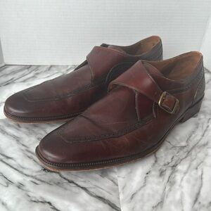 Johnston & Murphy men’s brown leather shoes with monk strap buckle closure 11